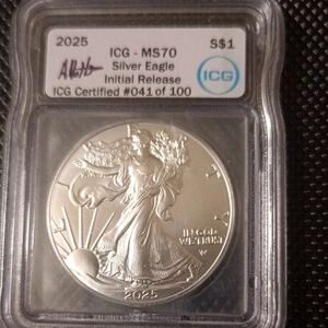 2025 Silver Eagle Coin Rare Initial Release 41/100 PA117